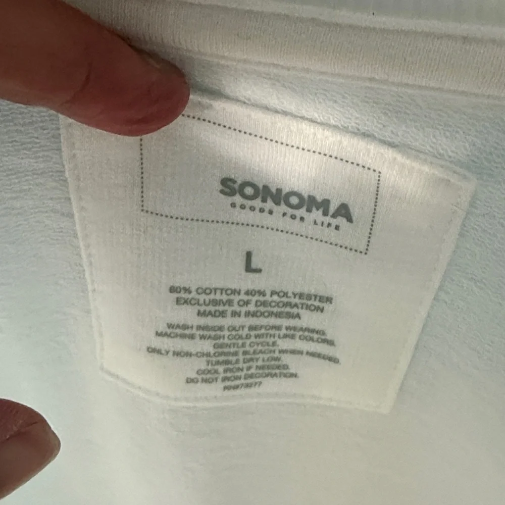 White 'OH HEY VACAY' Sweatshirt L - Picture 3 of 8